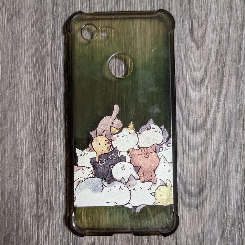 Google Pixel 3 Case Clear with Cat Design Shockproof Bumper Protective Cell Phon